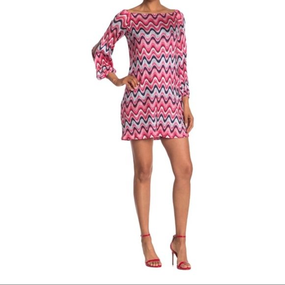 Trina Turk Fresh Dress Wavy Colorful Size 6 - Picture 1 of 6